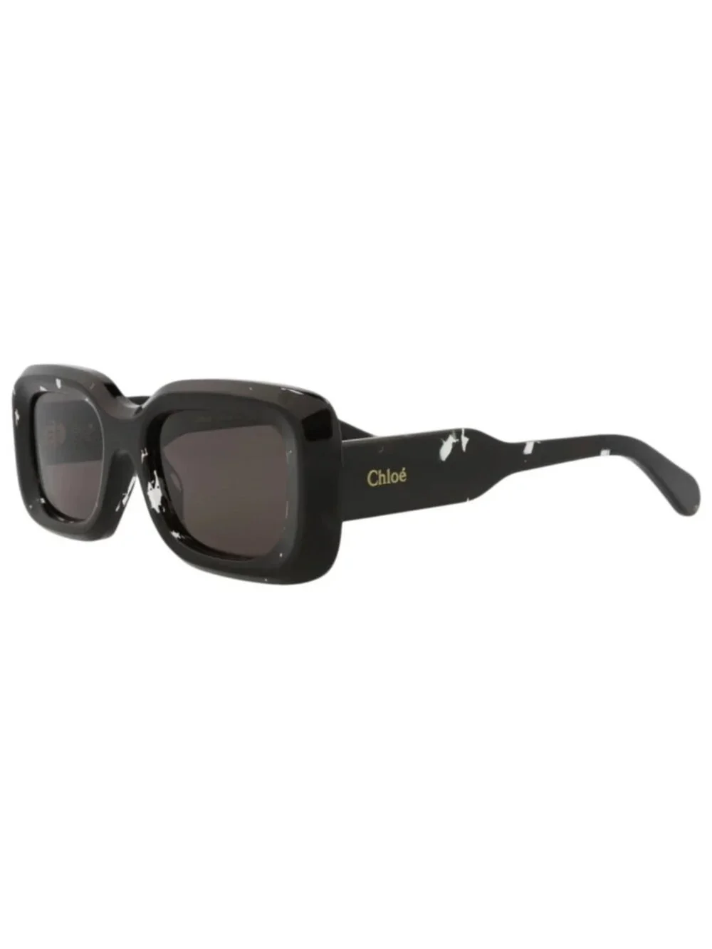 New Chloé Women's Sunglasses Square Rectangle Recycled Acetate Frame Black Black